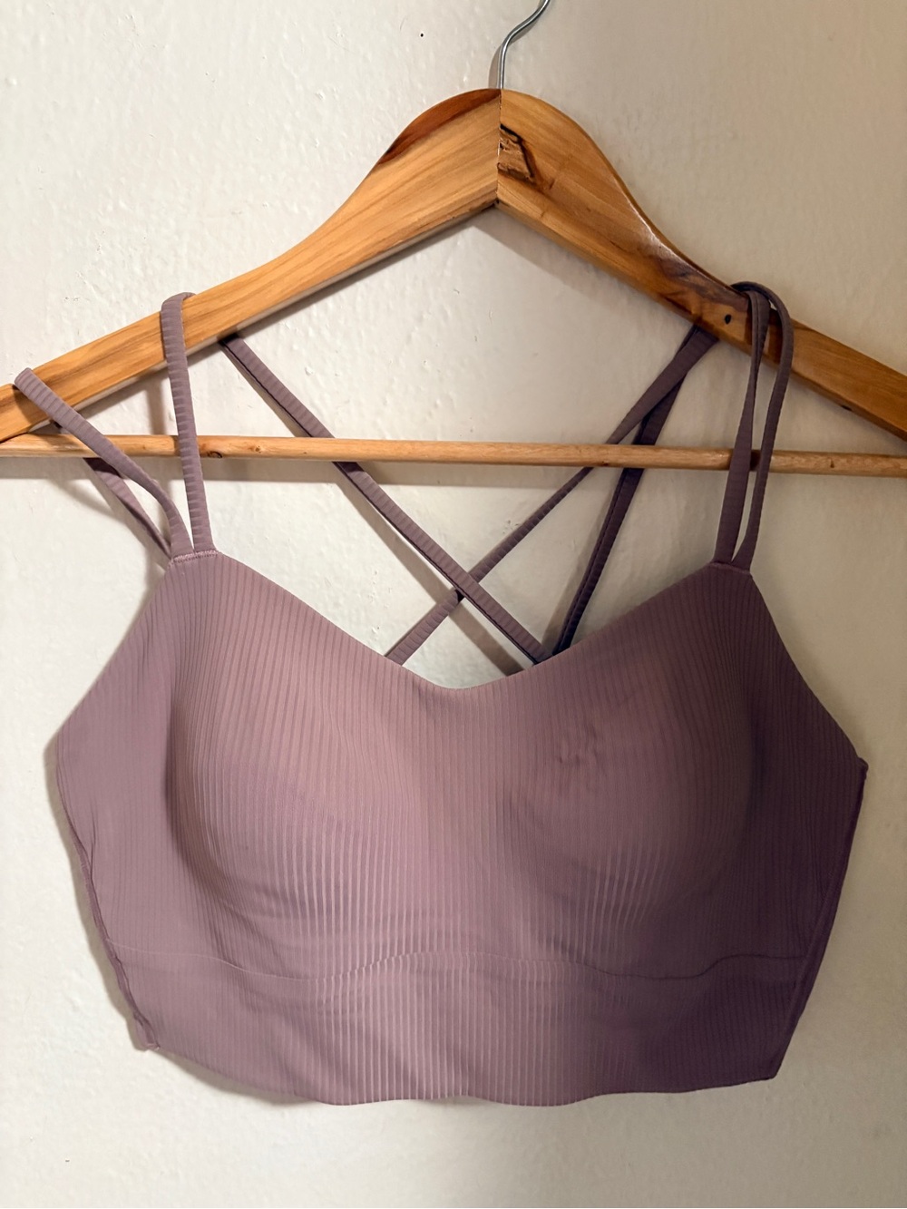 Lululemon Like A Cloud Longline Ribbed Sports Bra Ashen Rose size 10 - Picture 3 of 5